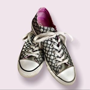 Converse All Star Black & Silver Geometric Glitter Sneakers